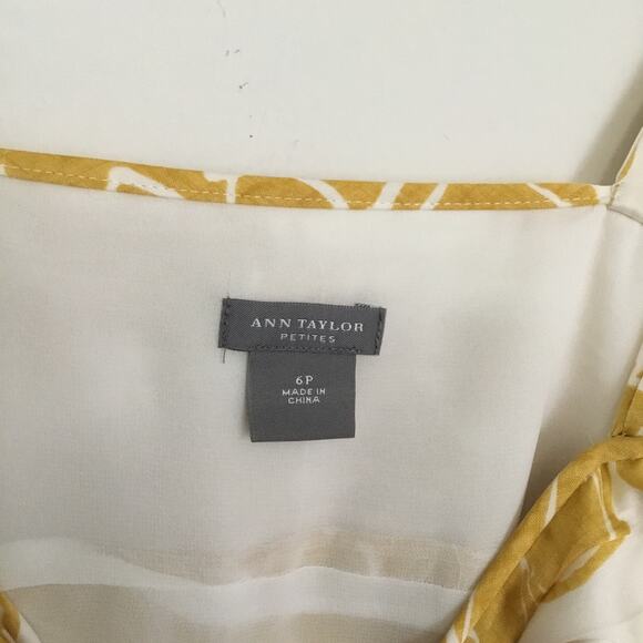 Ann Taylor Silk Yellow Floral lined Cami Sz 6 P - Picture 2 of 9